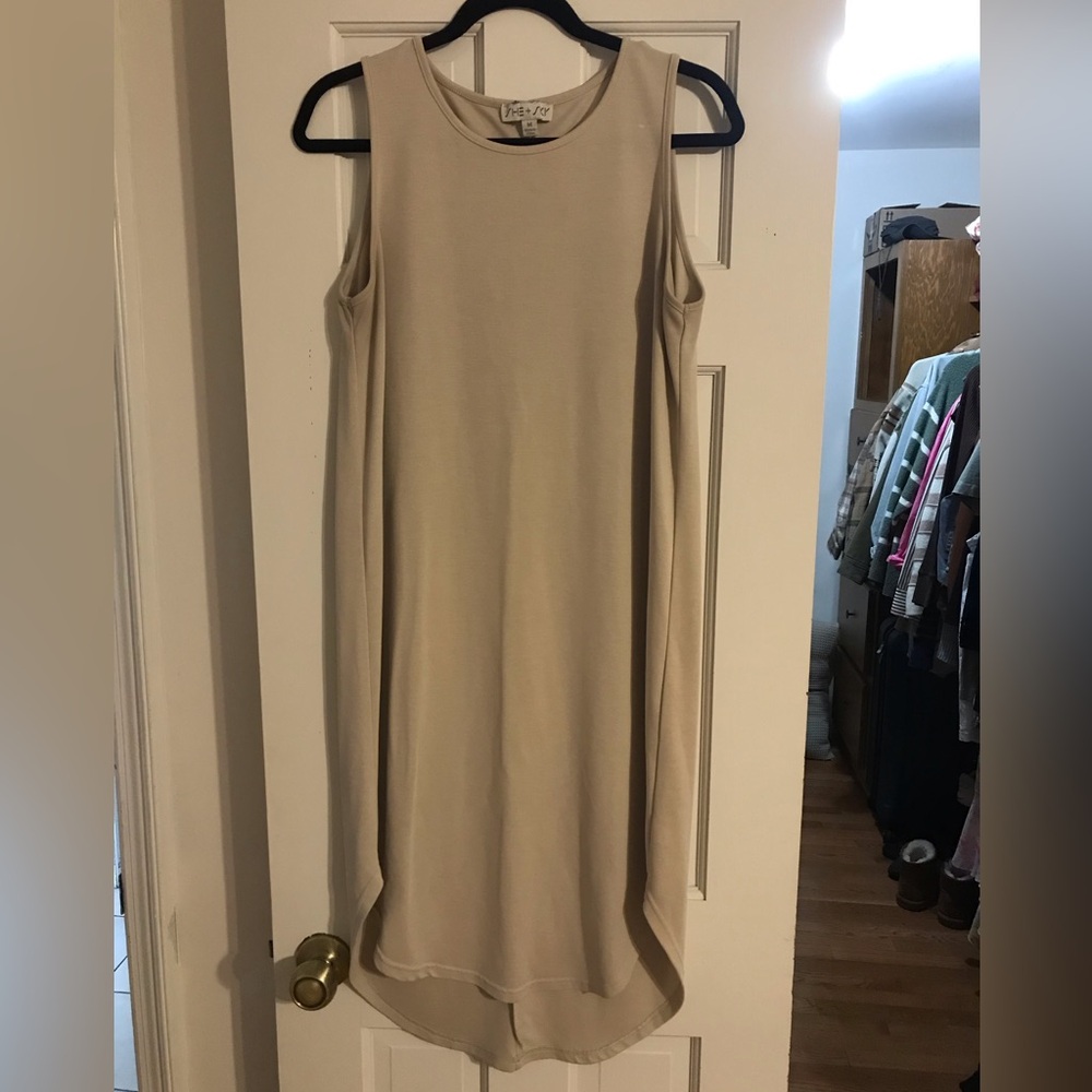 Cream Sleeveless Midi Dress